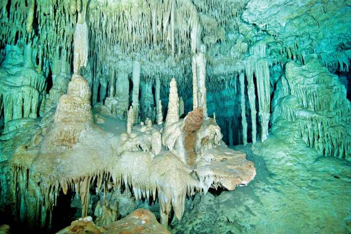 a close up of a cave